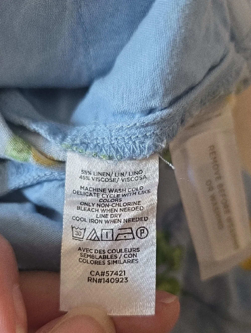LOFT Light Blue Lemon-Print Linen Blend Shorts Sz S - Picture 8 of 9